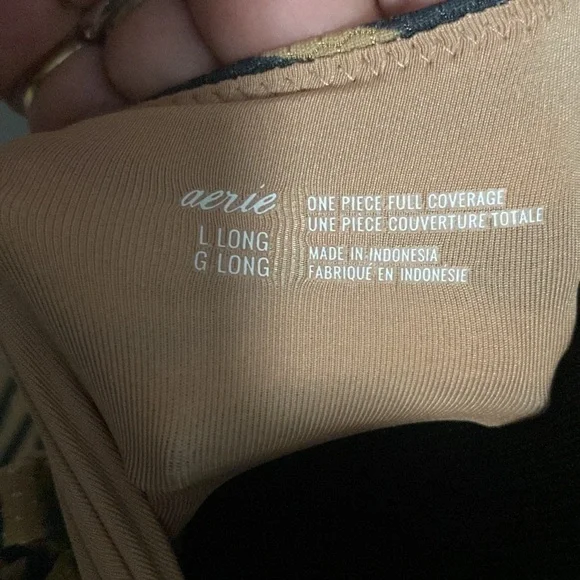 Aerie Wrap Top One Piece Swimsuit Tiger Stripe Print Sz L Long - Picture 8 of 8